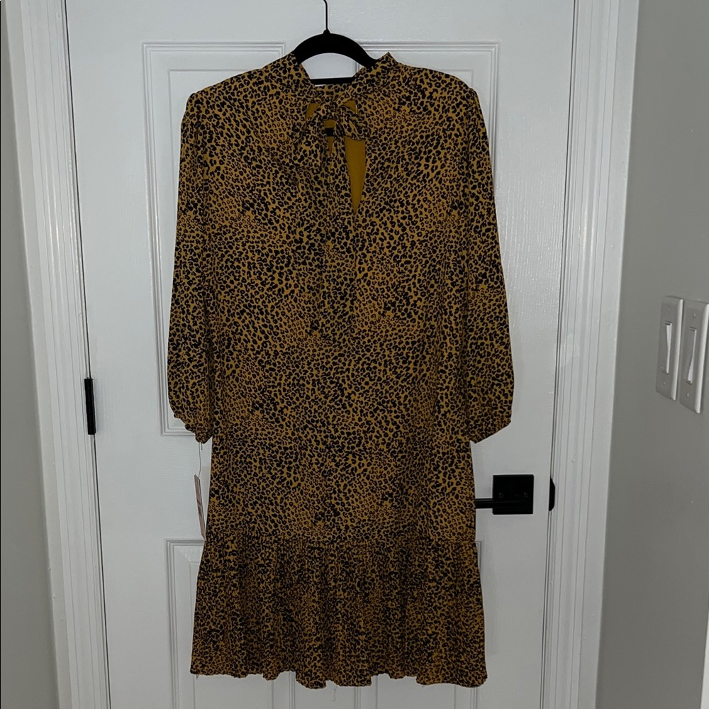 Nanette Lepore Leopard Print Long Sleeve Dress